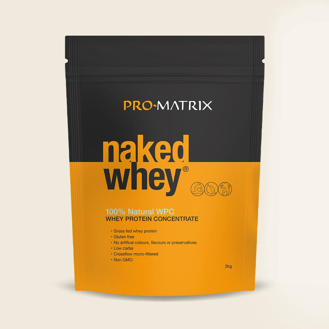 NAKED WHEY WHEY PROTEIN POWDERS 2kg UNFLAVOURED, Concentrate NAKED WHEY