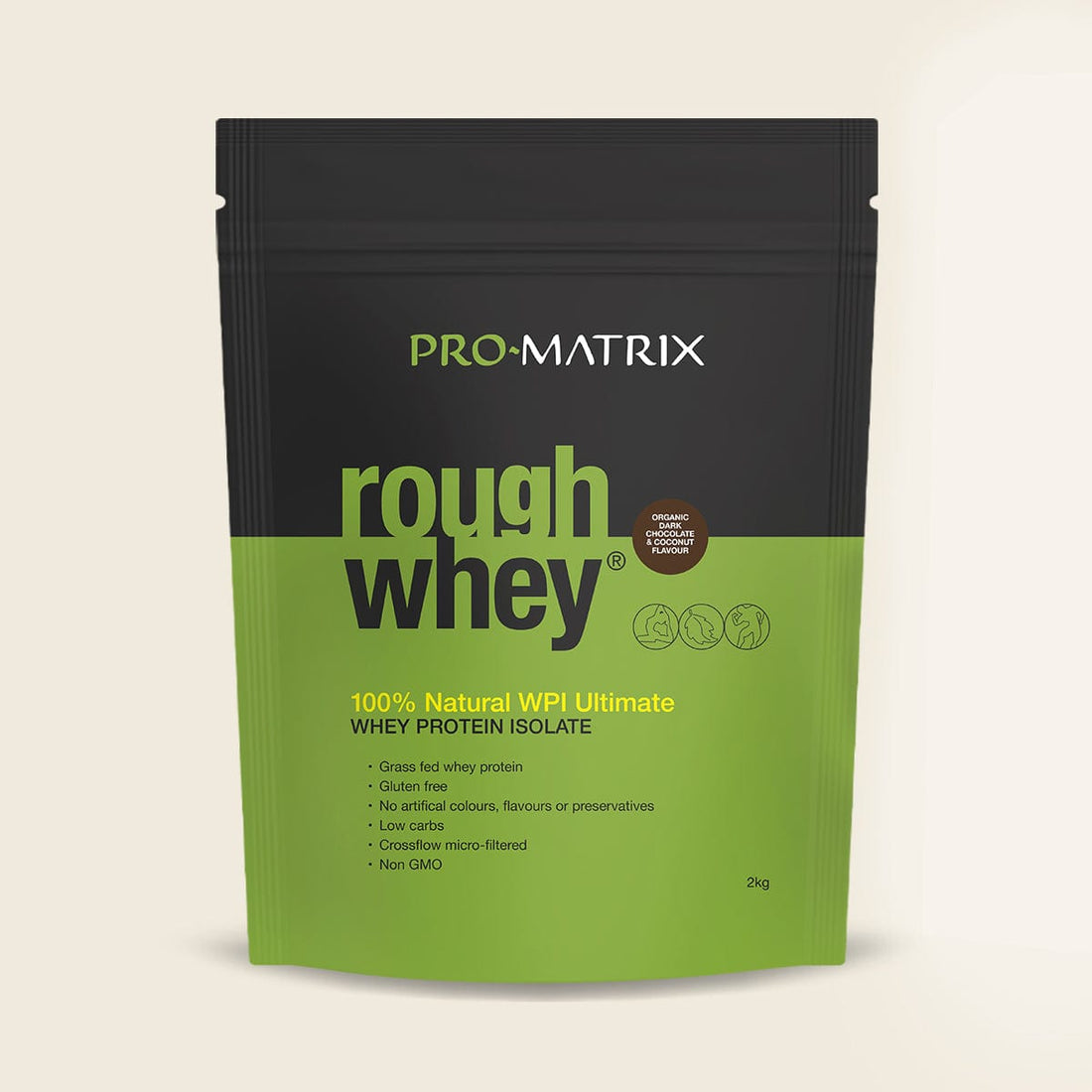 ROUGH WHEY WHEY PROTEIN POWDERS 2kg CHOCOLATE &amp; COCONUT, Isolate ROUGH WHEY