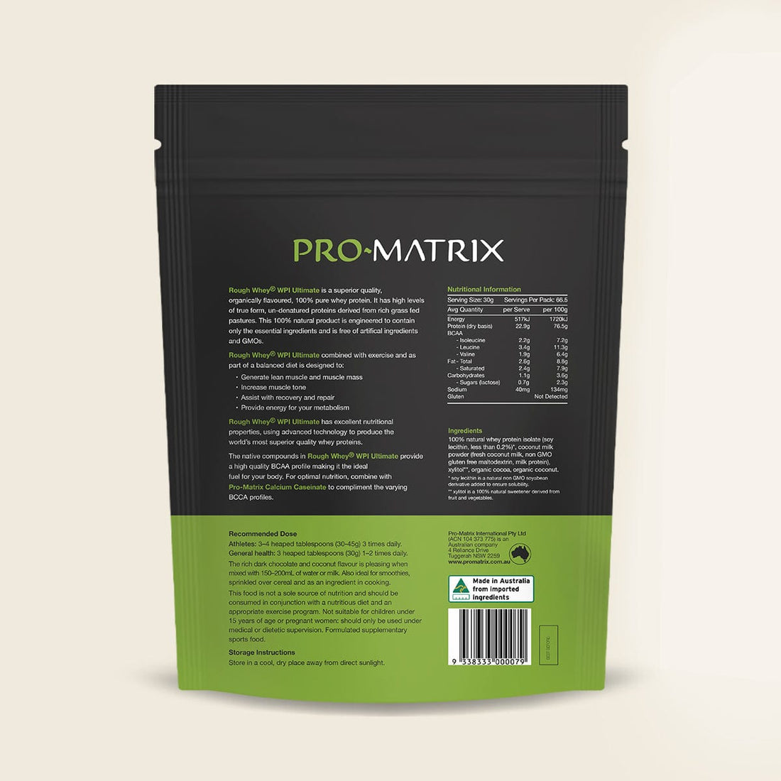 ROUGH WHEY WHEY PROTEIN POWDERS 2kg CHOCOLATE &amp; COCONUT, Isolate ROUGH WHEY