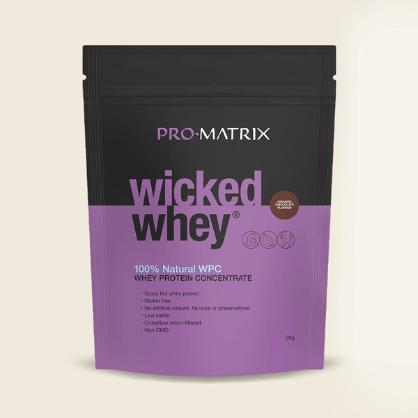 WICKED WHEY WHEY PROTEIN POWDERS 2kg CHOCOLATE, Concentrate WICKED WHEY