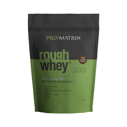 ROUGH WHEY WHEY PROTEIN POWDERS 1kg CHOCOLATE &amp; COCONUT, Concentrate ROUGH WHEY