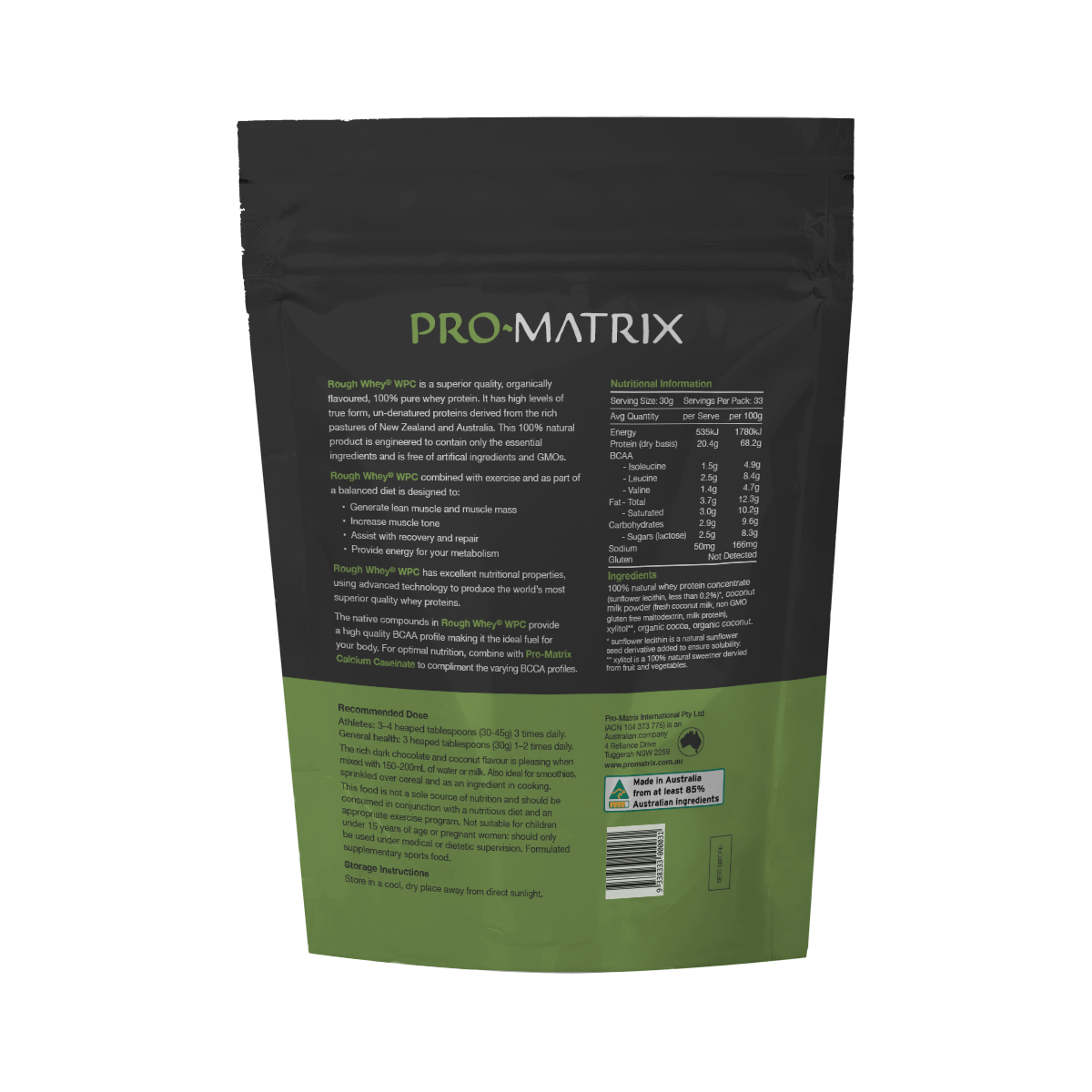 ROUGH WHEY WHEY PROTEIN POWDERS 1kg CHOCOLATE &amp; COCONUT, Concentrate ROUGH WHEY