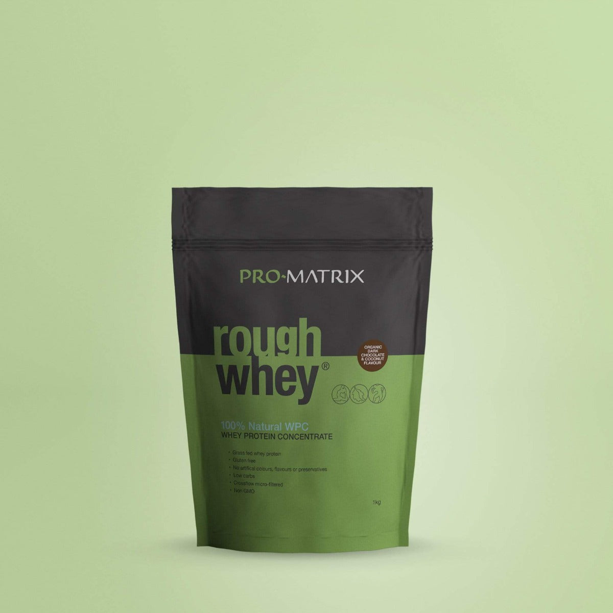 ROUGH WHEY WHEY PROTEIN POWDERS 1kg CHOCOLATE &amp; COCONUT, Concentrate ROUGH WHEY