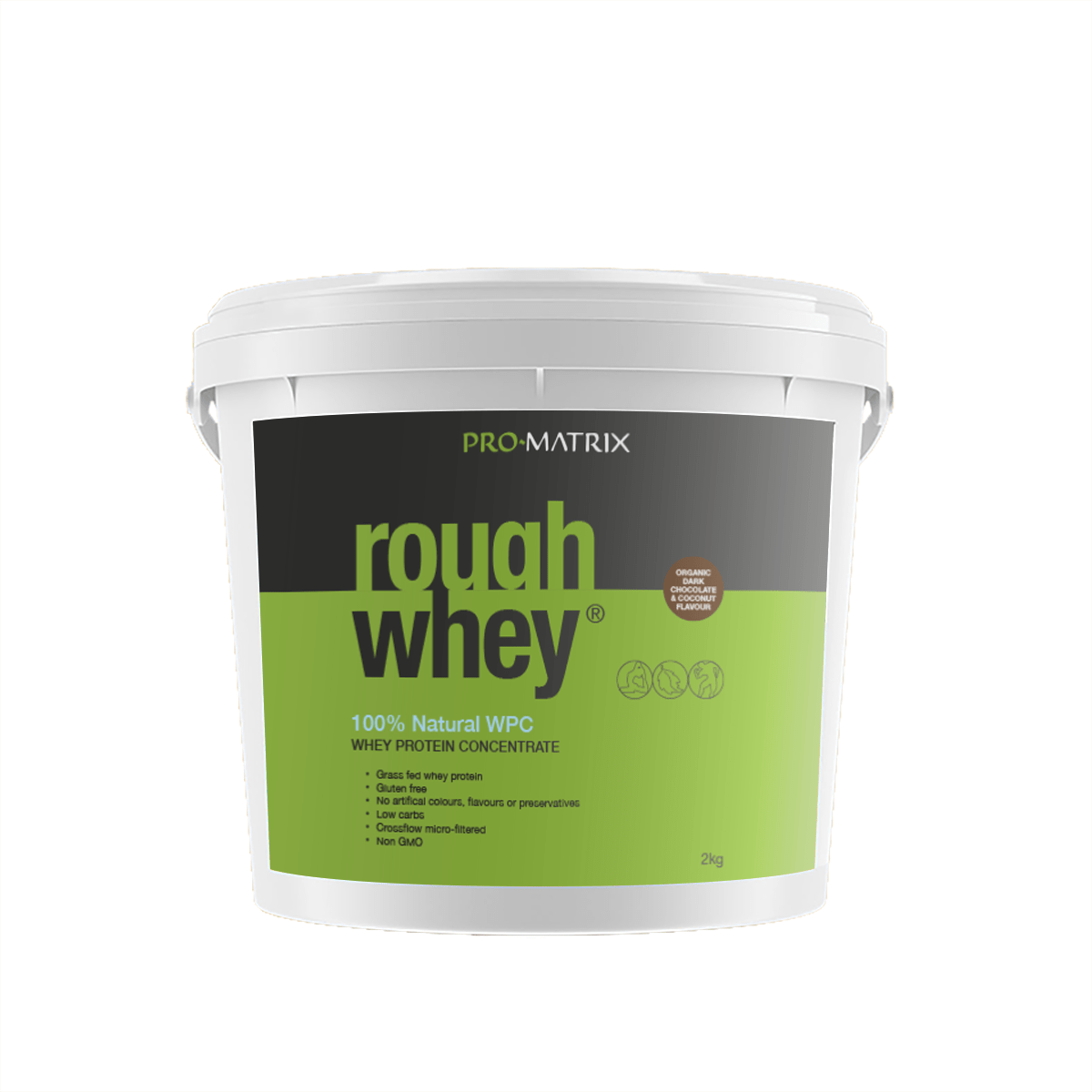 ROUGH WHEY WHEY PROTEIN POWDERS 2kg CHOCOLATE &amp; COCONUT, Concentrate ROUGH WHEY