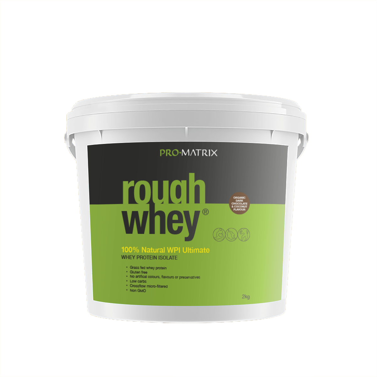 ROUGH WHEY WHEY PROTEIN POWDERS 2kg CHOCOLATE &amp; COCONUT, Isolate ROUGH WHEY