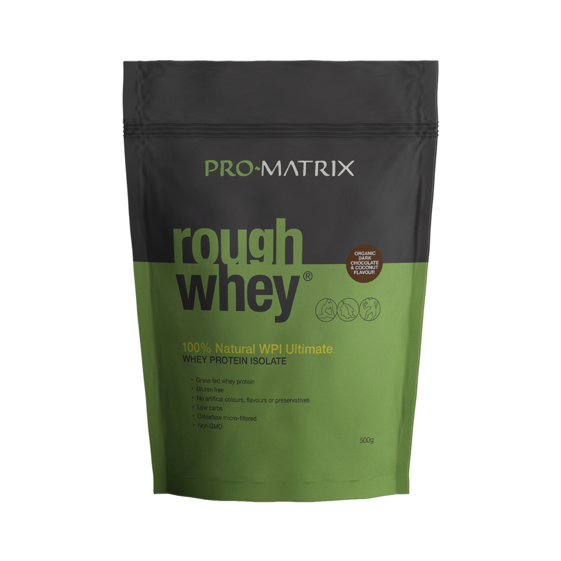 ROUGH WHEY WHEY PROTEIN POWDERS 500g CHOCOLATE &amp; COCONUT, Isolate ROUGH WHEY