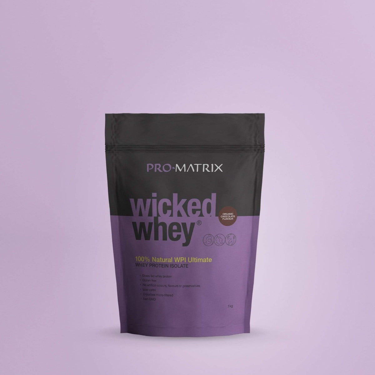 WICKED WHEY WHEY PROTEIN POWDERS 1kg CHOCOLATE, Isolate WICKED WHEY