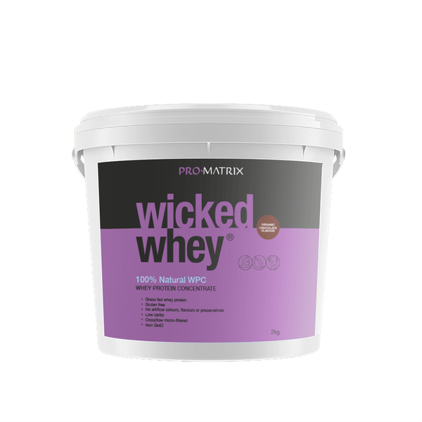 WICKED WHEY WHEY PROTEIN POWDERS 2kg CHOCOLATE, Concentrate WICKED WHEY