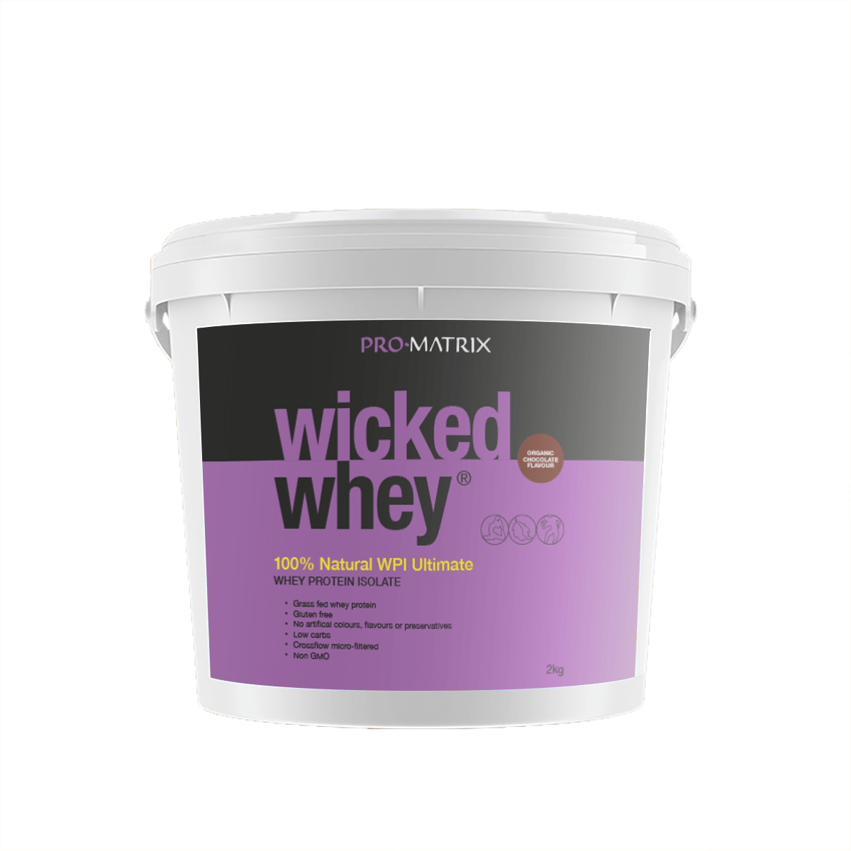 WICKED WHEY WHEY PROTEIN POWDERS 2kg CHOCOLATE, Isolate WICKED WHEY