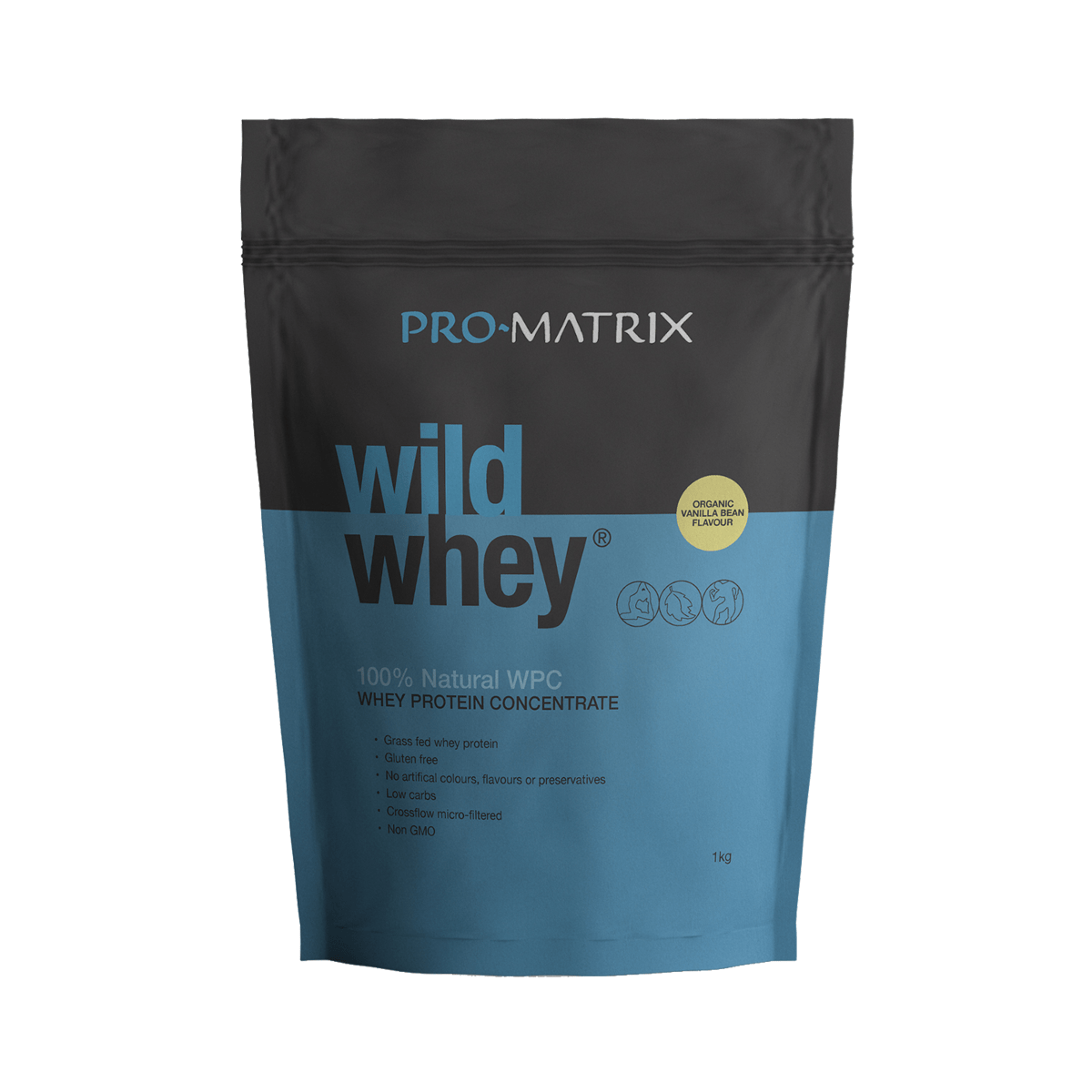 WILD WHEY WHEY PROTEIN POWDERS 1kg VANILLA, Concentrate WILD WHEY