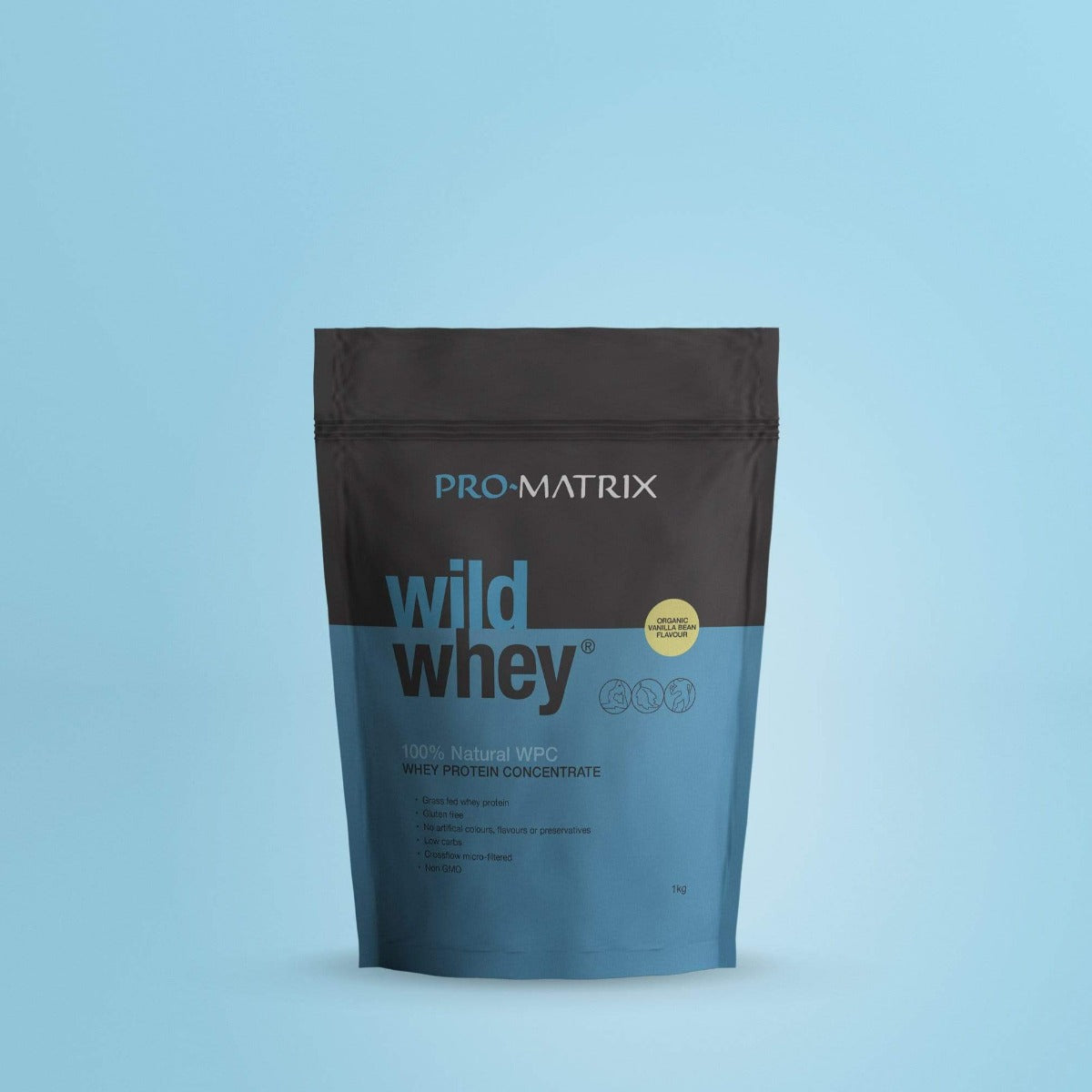 WILD WHEY WHEY PROTEIN POWDERS 1kg VANILLA, Concentrate WILD WHEY